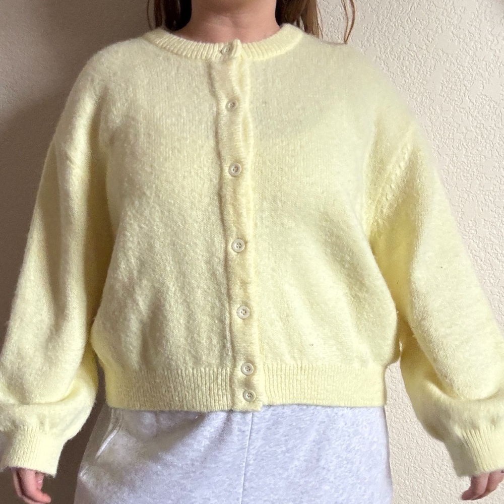 Daily Drills yellow knit cardigan